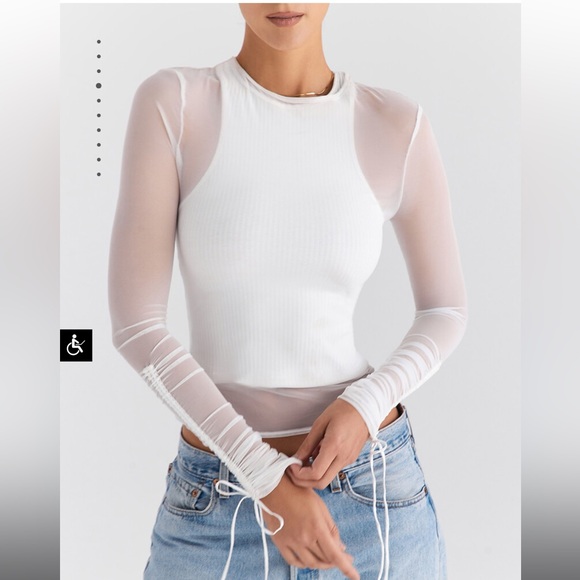 Mistress Rocks Off White Layered Top - Picture 3 of 5